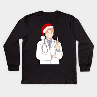 Merry Christmas Physician Doctor GP Practitioner Festive Kids Long Sleeve T-Shirt